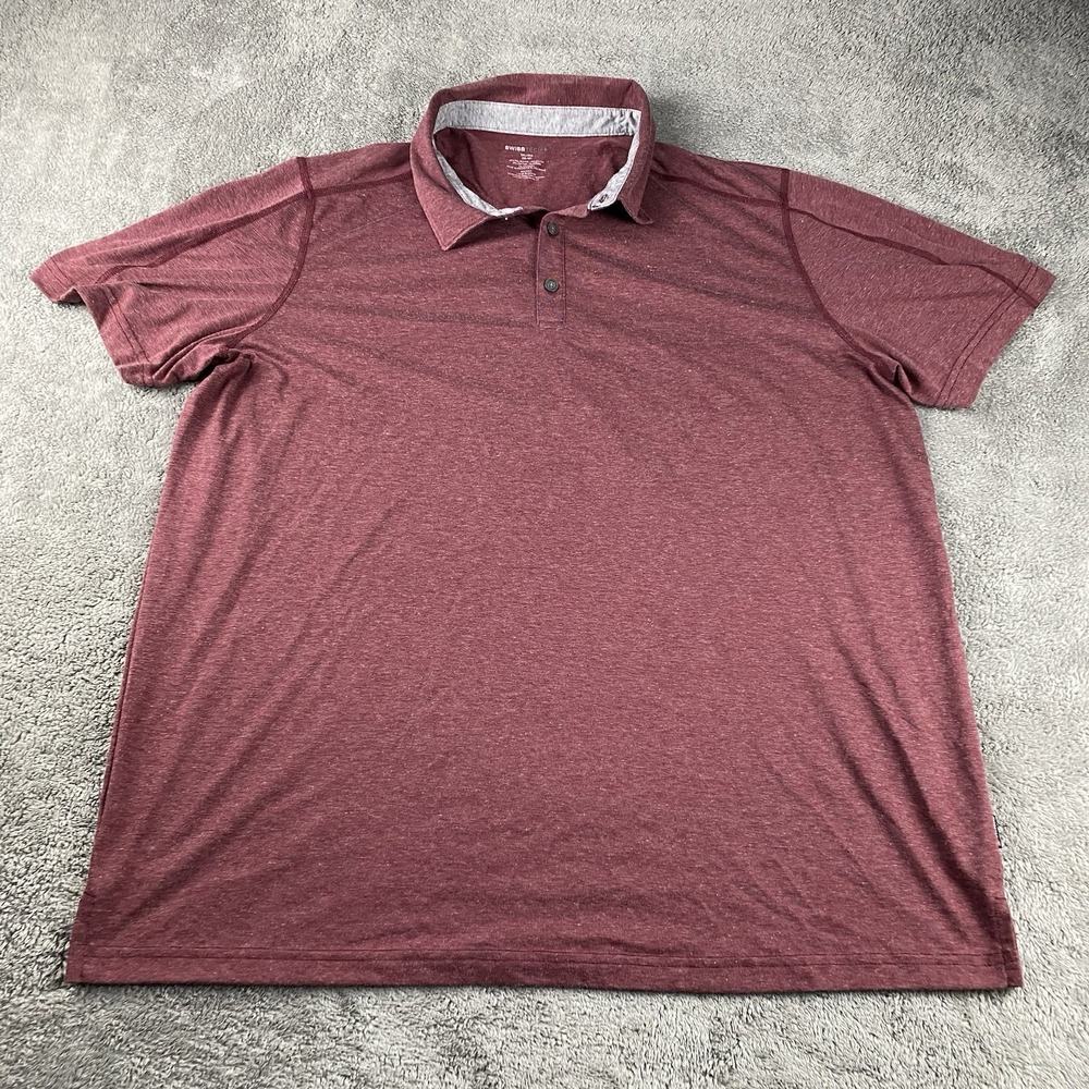 Swiss Tech Polo Shirt Mens‎ 2XL Red Short Sleeve
